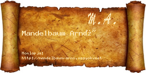 Mandelbaum Arnó névjegykártya